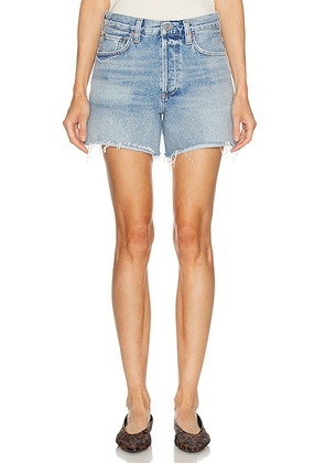 AGOLDE Nye Relaxed Shorts in Post - Blue. Size 23 (also in 24, 25, 26, 27, 28, 29, 30).