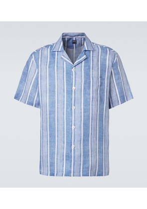 Fedeli Striped linen bowling shirt