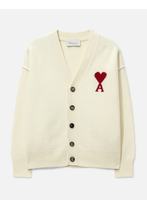 Natural Wool Cardigan With Contrasted Ami De Coeur