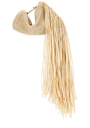 Cult Gaia Viera Clutch in Beige.