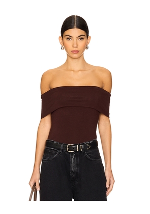 ALL THE WAYS Brynn Bodysuit in Chocolate. Size S. Also in XL.