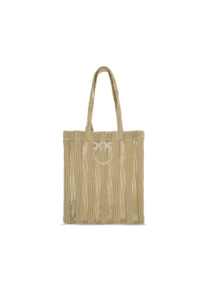 PINKO Beige Raffia Shoulder Bag