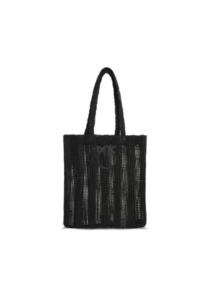 PINKO Black Raffia Shoulder Bag