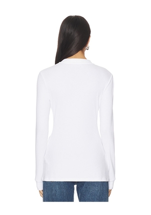 ALIGNE Daphne Rib Placket Top in White. Size 2. Also in 4, 0, 6, 8, 10, 12.