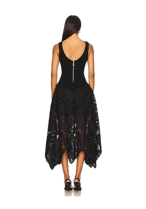 Aje Atlas Knit Midi Dress in Black. Size M. Also in S, L, XL.