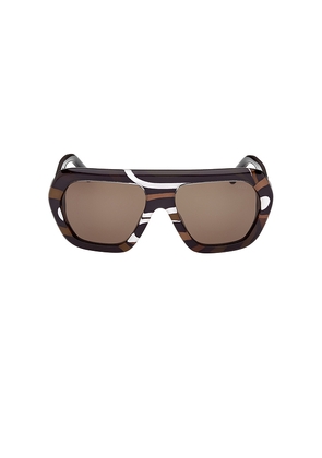 Emilio Pucci Geometric Sunglasses in Brown.