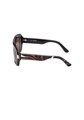 Emilio Pucci Geometric Sunglasses in Brown.
