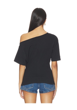 EB Denim Elena Off The Shoulder Tee in Black. Size L. Also in XS, S, M.