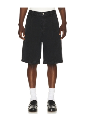 Dunst Pleated Bermuda Denim Shorts in Black. Size M. Also in L.