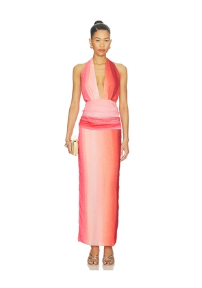 Baobab Lima Maxi Dress in Orange,Pink. Size XS. Also in L, M, S, XL.