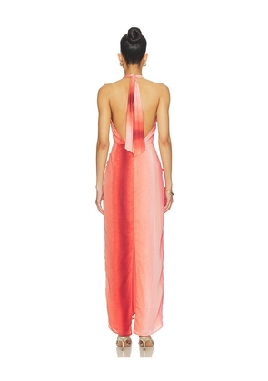 Baobab Lima Maxi Dress in Orange,Pink. Size XS. Also in L, S.