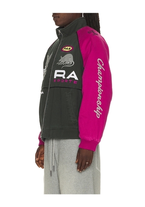 By Parra Owl Meets Rat Racing Jacket in Purple. Size S. Also in M, L, XL/1X, XXL/2X.