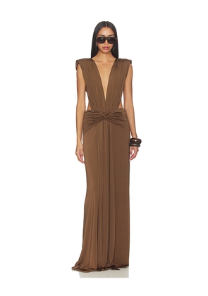 AWAVE Studio Maxi Dress in Brown. Size 34/2. Also in 36/4, 38/6, 40/8, 42/10.