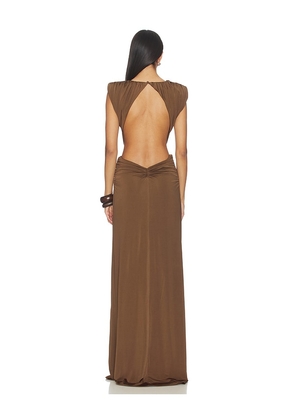 AWAVE Studio Maxi Dress in Brown. Size 34/2. Also in 36/4, 38/6, 40/8, 42/10.