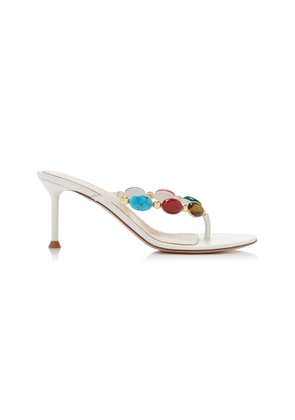Gianvito Rossi Exclusive La Isla Shanti Stone-Embellished Leather Sandals - Moda Operandi