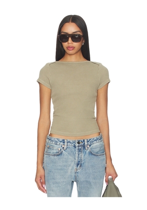 Citizens of Humanity Baby Waffle Tee in Taupe. Size XS. Also in S, M, L, XL.