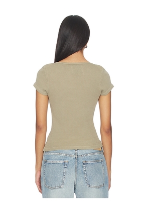 Citizens of Humanity Baby Waffle Tee in Taupe. Size XS. Also in S, M, L.