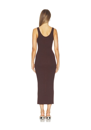 Enza Costa Silk Knit Tank Maxi Dress in Chocolate. Size XS. Also in S, M.