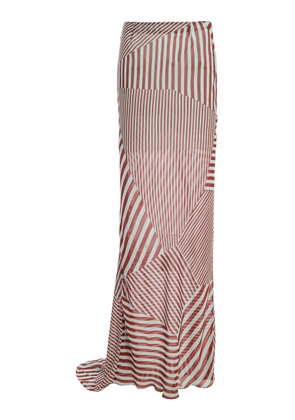De La Vali Exclusive La Isla Diosa Striped Chiffon Maxi Skirt - Moda Operandi