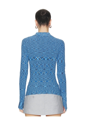 Ganni Spacedyed Polo Top in Blue. Size M. Also in XXS.
