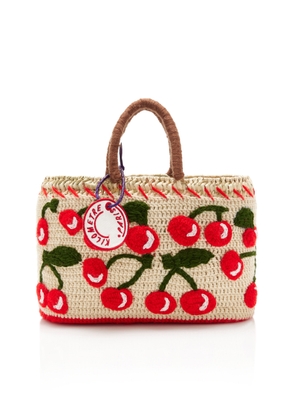 Kilometre Paris Exclusive La Isla Mon Cherry Raffia Tote Bag - Moda Operandi