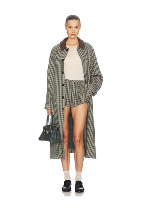 Helsa Novelty Trench in Green,Brown. Size XXS. Also in XS, S, M, L, XL.