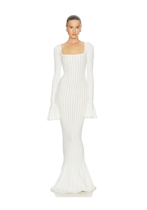 Helsa Tesca Knit Dress in White. Size XS. Also in XXS, S, M, L, XL.