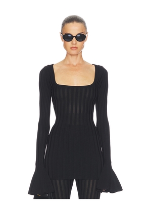 Helsa Kayleigh Flared Tunic in Black. Size XS. Also in L, M, S, XL.