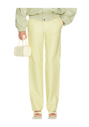 Helsa Soft Lamb Leather Pants in Lemon. Size XXS. Also in XS, S, M, L, XL.