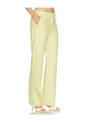 Helsa Soft Lamb Leather Pants in Lemon. Size XXS. Also in XS, S, M, L, XL.