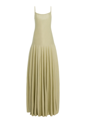 AMIYA Eden Pleated Silk-Blend Maxi Dress - Moda Operandi