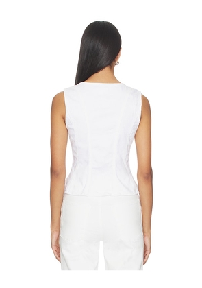 Good American Button Front Peplum Top in White. Size XS. Also in M, XL.