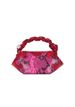 Ganni Bou Mini Snake Bag in Pink.