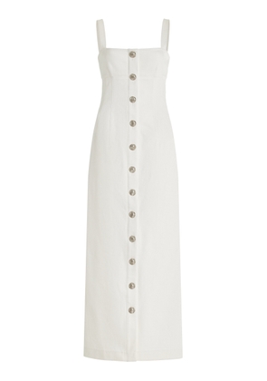 Adam Lippes Camille Button-Detailed Stretch-Cotton Midi Dress - Moda Operandi