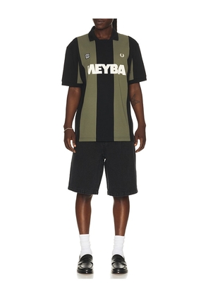 Fred Perry x Meyba Polo in Black. Size S. Also in L, M, XL/1X.