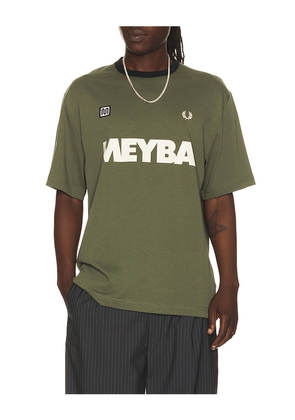 Fred Perry x Meyba Ringer T-Shirt in Green. Size S. Also in L, M, XL/1X.
