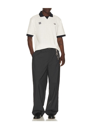 Fred Perry x Meyba Printed Polo in White. Size S. Also in L, M, XL/1X.