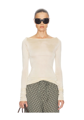 Helsa Slinky Jersey Off The Shoulder Top in Neutral. Size S. Also in L, M, XL, XS, XXS.