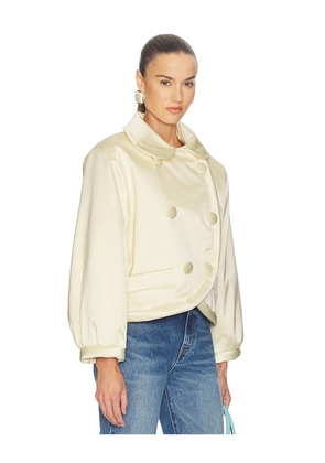 Helsa Sateen Puff Jacket in Lemon. Size S. Also in XS, M, L, XL.