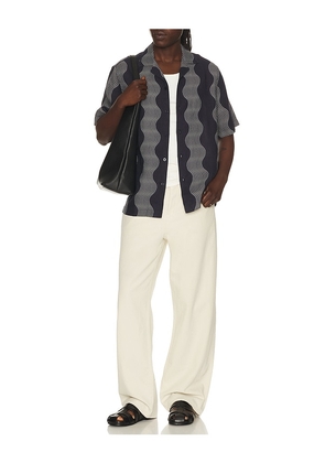 Frescobol Carioca Roberto Linen Shirt in Blue. Size S. Also in L, M, XL/1X, XXL/2X.