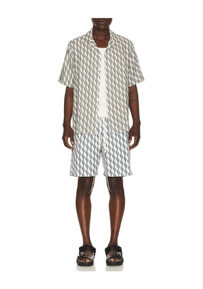 Frescobol Carioca Roberto Linen Shirt in Blue. Size S. Also in L, M, XL/1X, XXL/2X.