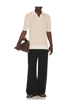 Frescobol Carioca Rino Cotton Blend Polo in Nude. Size S. Also in L, XL/1X, XXL/2X.