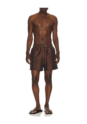 Frescobol Carioca Rio Swim Short in Brown. Size S. Also in XL/1X, XXL/2X.