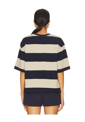 LIONESS Emerging Tee in Navy,Neutral. Size M. Also in XS, XL.