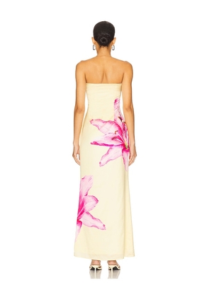 MORE TO COME Lyza Strapless Maxi Dress in Lemon. Size XS. Also in XXS, S, M.