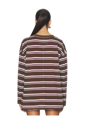 LIONESS Horizon Long Sleeve Top in Chocolate. Size S. Also in L, M, XL, XS, XXL, XXS.