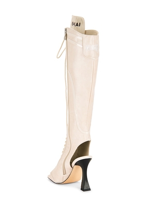 NIIHAI The Striker Lace Up Boot in Beige. Size 37. Also in 36, 38, 39, 40, 41.