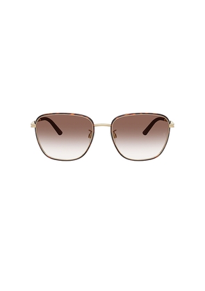 Oliver Peoples R-18 Pillow Sunglasses in Brown, Metallic Gold.