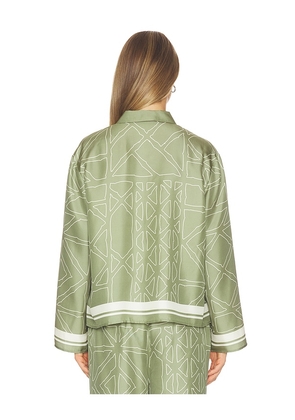 Malbon Irena Button Up Shirt in Sage. Size XS. Also in S, M, L.