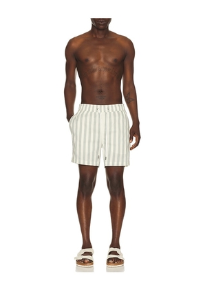 onia Charles 5 Swim Trunk in Blue. Size S. Also in M, XL/1X.